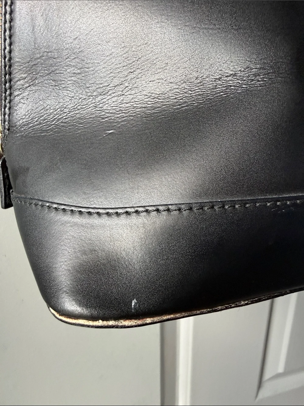 Alberta Di Canio Black Leather Dome Satchel
